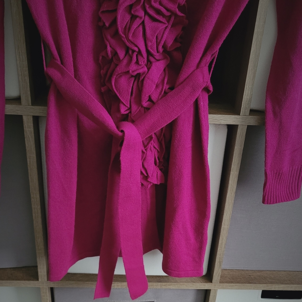 Jason Wu Fuchsia Ruffled Cardigan - Picture 6 of 13